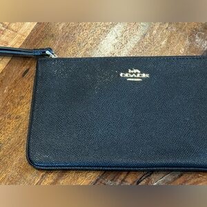 COACH Leather Small Corner Zip Wristlet Pouch Wallet